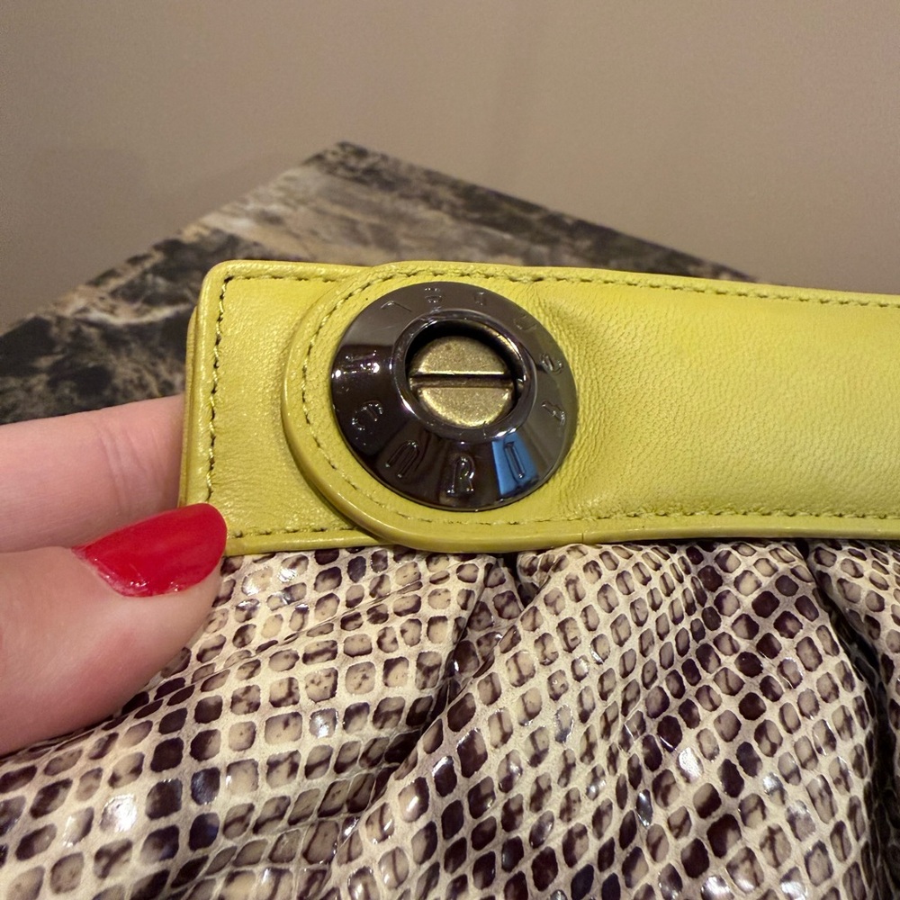 Henri Bendel Python-Embossed Leather Clutch 💎RAR… - image 6